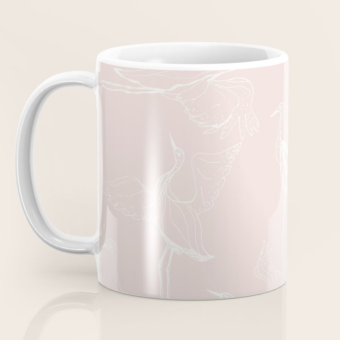 Cranes (Pink) Coffee Mug Gallery Image 3