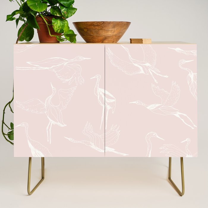 Cranes (Pink) Credenza Gallery Image 1