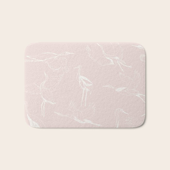 Cranes (Pink) Bath Mat Gallery Image 1