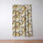 Rococo Raccoons - gold Window Curtain Gallery Image 3