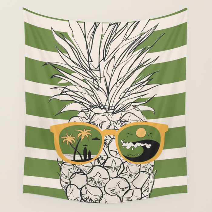 Pineapple Dreams 6 Wall Tapestry Gallery Image 4