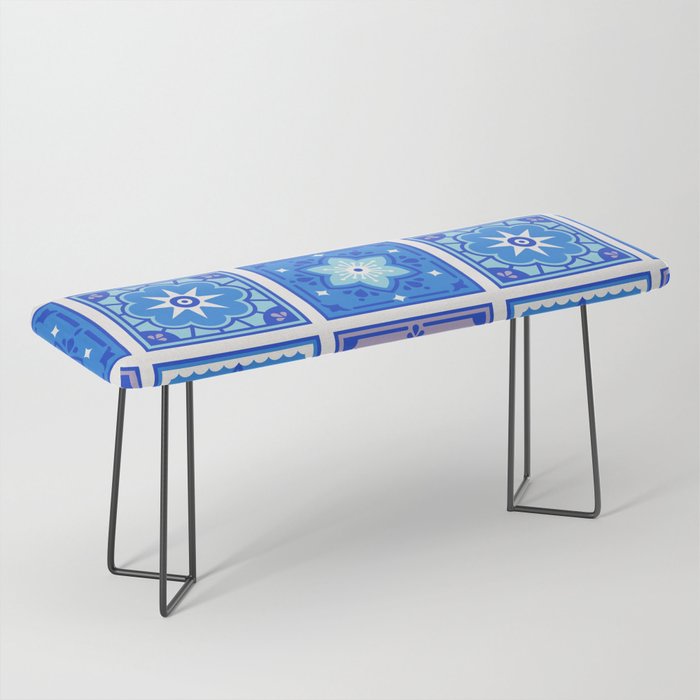 Talavera Mexican Tile - Blue Palette Bench Gallery Image 1