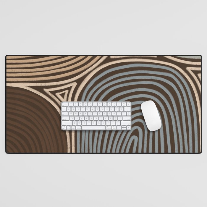 Tribal Pattern in Brown & Gray Desk Mat Gallery Image 1