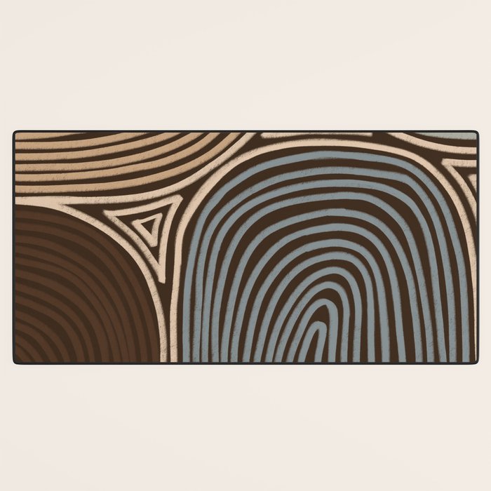 Tribal Pattern in Brown & Gray Desk Mat Gallery Image 3