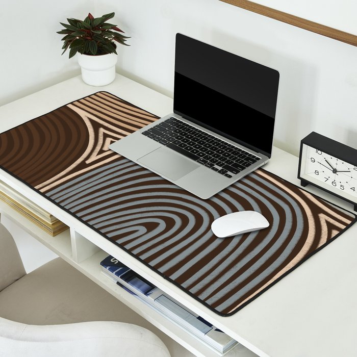Tribal Pattern in Brown & Gray Desk Mat Gallery Image 2