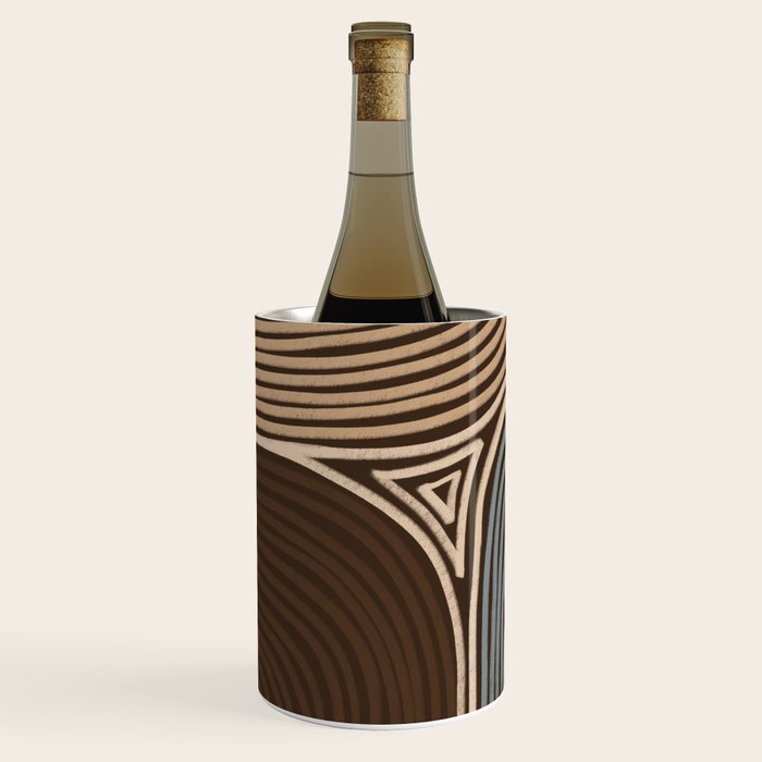 Tribal Pattern in Brown & Gray Wine Chiller Gallery Image 2
