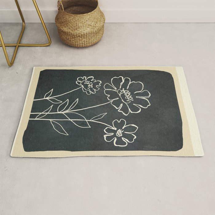 Sketch Line Flowers 4 Rug Gallery Image 1