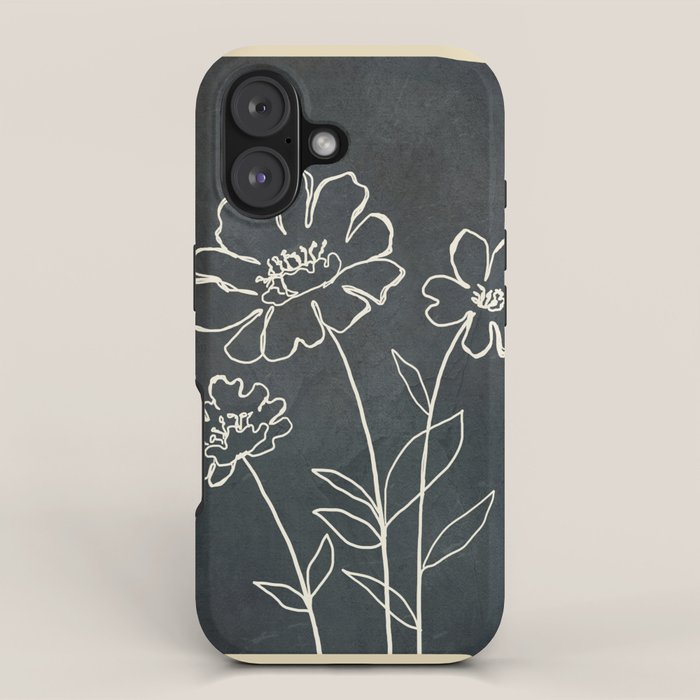 Sketch Line Flowers 4 iPhone Case Gallery Image 1