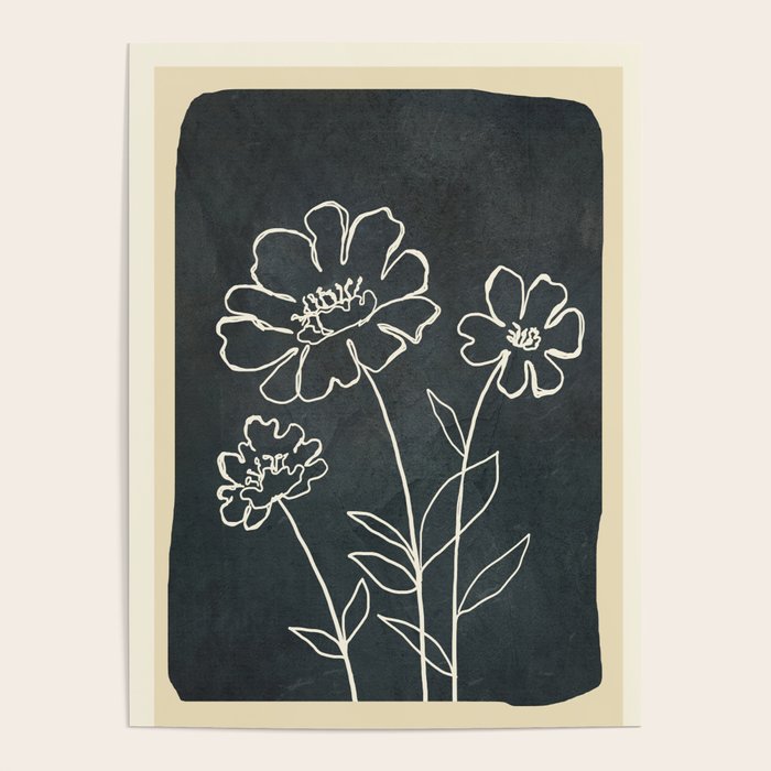 Sketch Line Flowers 4 Poster Gallery Image 4