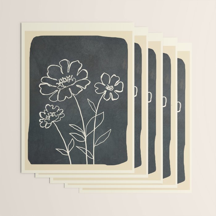 Sketch Line Flowers 4 Wrapping Paper Gallery Image 3
