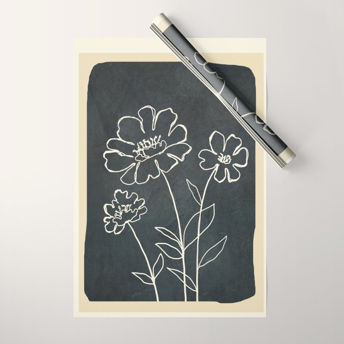 Sketch Line Flowers 4 Wrapping Paper Gallery Image 1