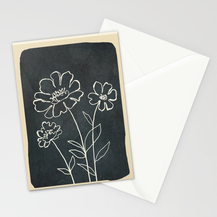 Sketch Line Flowers 4 Stationery Card Gallery Image 2