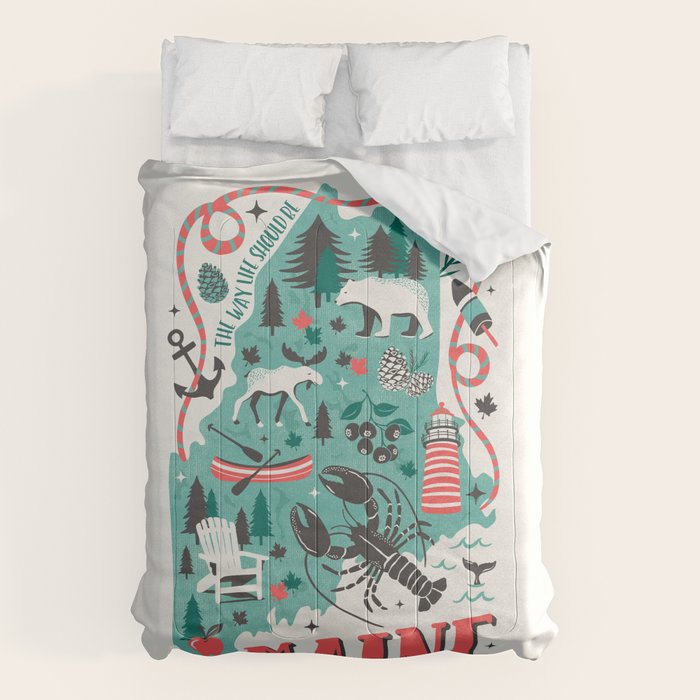 Maine Map Comforter Gallery Image 6