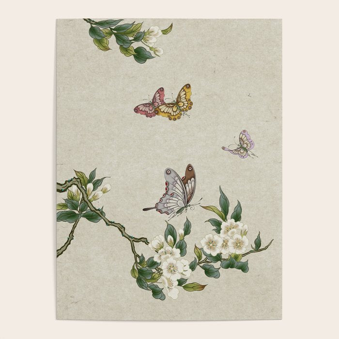 Pear flowers and butterflies type A - Minhwa : Koreafolkpainting Poster Gallery Image 4