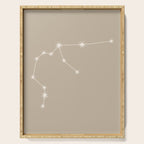 Aquarius Zodiac Star Constellation Line Art Beige Serving Tray Gallery Image 1