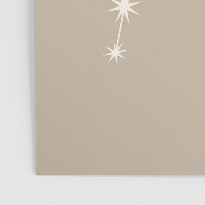 Aquarius Zodiac Star Constellation Line Art Beige Poster Gallery Image 3