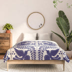 Mexican Talavera With Blue Birds Pattern by Akbaly Comforter Gallery Image 3