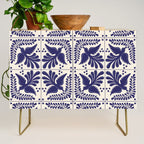 Mexican Talavera With Blue Birds Pattern by Akbaly Credenza Gallery Image 1