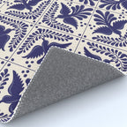 Mexican Talavera With Blue Birds Pattern by Akbaly Rug Gallery Image 4
