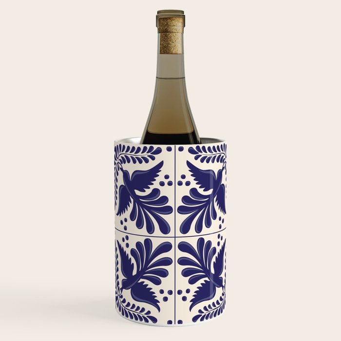 Mexican Talavera With Blue Birds Pattern by Akbaly Wine Chiller Gallery Image 2