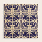 Mexican Talavera With Blue Birds Pattern by Akbaly Wood Wall Art Gallery Image 1