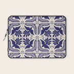 Mexican Talavera With Blue Birds Pattern by Akbaly Laptop Sleeve Gallery Image 1