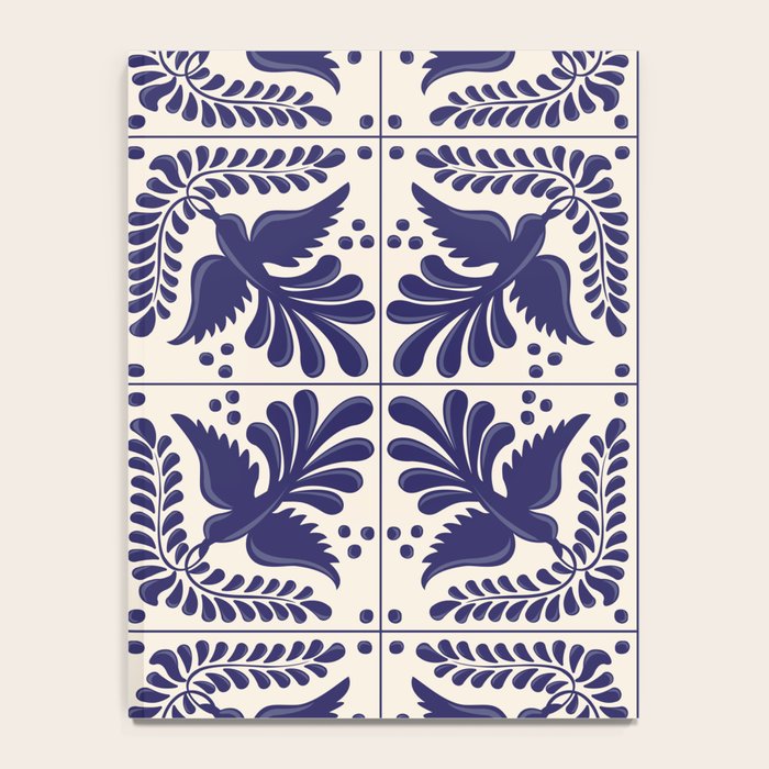 Mexican Talavera With Blue Birds Pattern by Akbaly Notebook Gallery Image 4