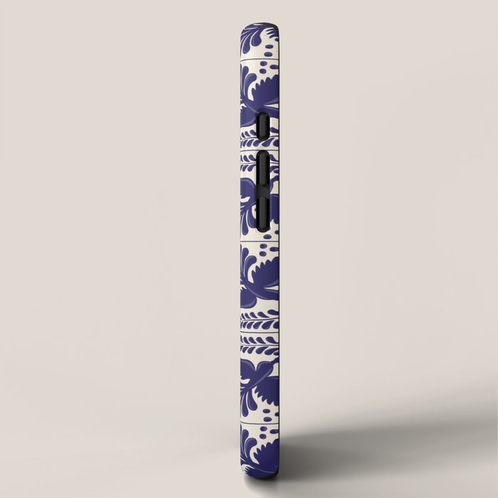 Mexican Talavera With Blue Birds Pattern by Akbaly iPhone Case Gallery Image 2