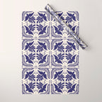 Mexican Talavera With Blue Birds Pattern by Akbaly Wrapping Paper Gallery Image 1