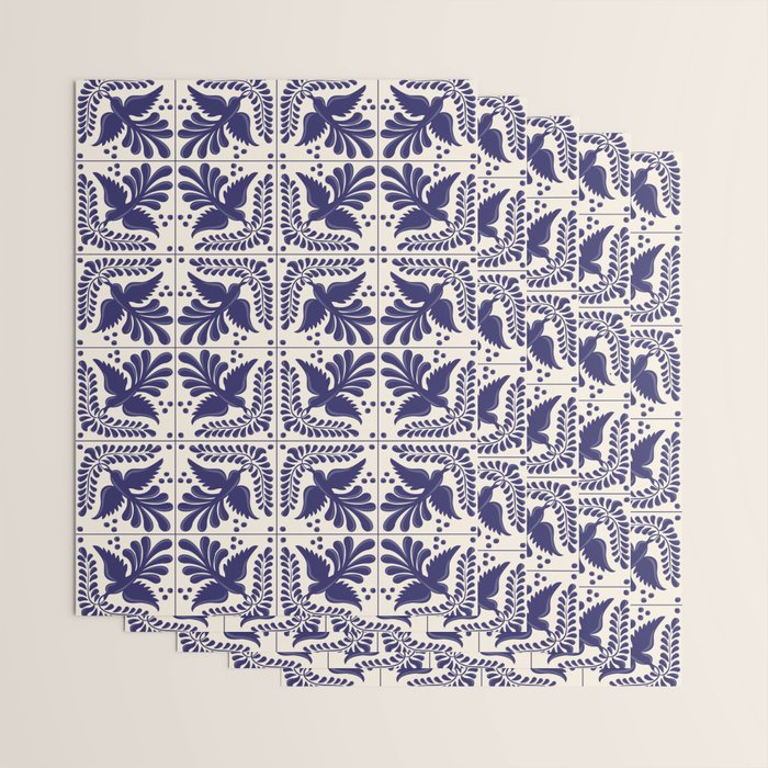 Mexican Talavera With Blue Birds Pattern by Akbaly Wrapping Paper Gallery Image 3