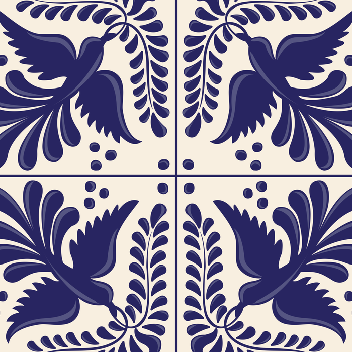 Mexican Talavera With Blue Birds Pattern by Akbaly Coffee Mug Gallery Image 2