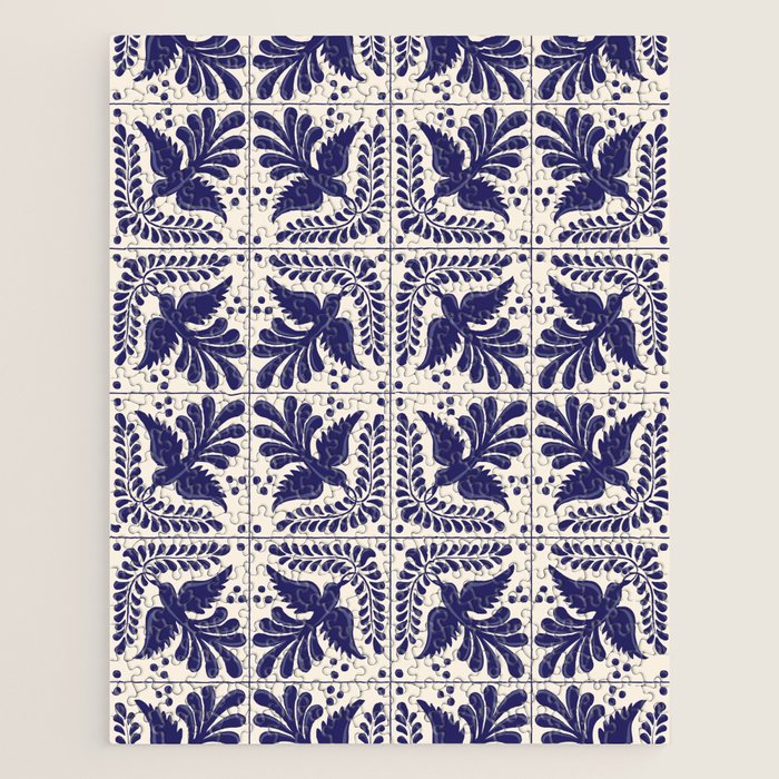 Mexican Talavera With Blue Birds Pattern by Akbaly Jigsaw Puzzle Gallery Image 1