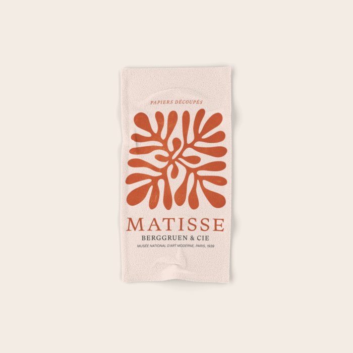 Nature Leaf Cutouts III: Terracotta Edition | Mid-Century Henri Matisse Series Bath Towel Gallery Image 1