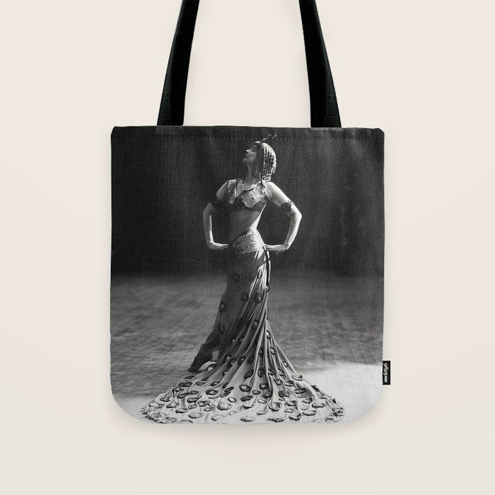 1920 Spanish Flamenco dancer vintage starlet Ruth St Denis black and white photograph  Tote Bag Gallery Image 1