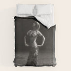 1920 Spanish Flamenco dancer vintage starlet Ruth St Denis black and white photograph  Duvet Cover Gallery Image 6