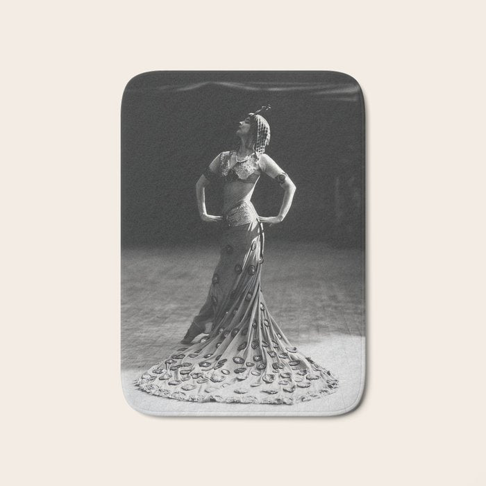 1920 Spanish Flamenco dancer vintage starlet Ruth St Denis black and white photograph  Bath Mat Gallery Image 1