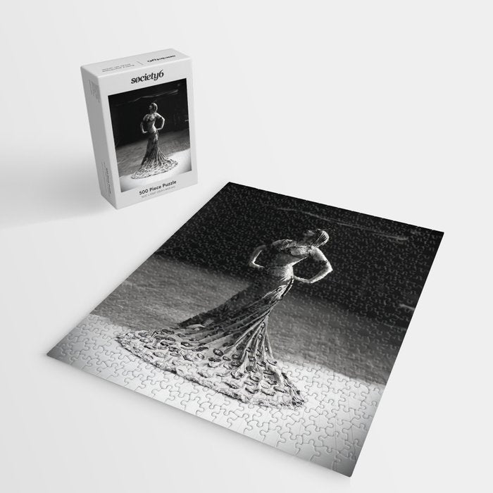 1920 Spanish Flamenco dancer vintage starlet Ruth St Denis black and white photograph  Jigsaw Puzzle Gallery Image 2