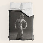 1920 Spanish Flamenco dancer vintage starlet Ruth St Denis black and white photograph  Comforter Gallery Image 6