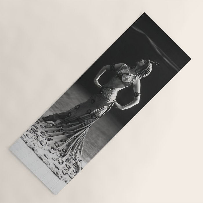 1920 Spanish Flamenco dancer vintage starlet Ruth St Denis black and white photograph  Yoga Mat Gallery Image 1