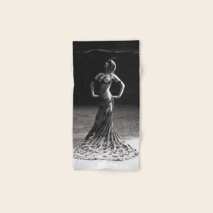 1920 Spanish Flamenco dancer vintage starlet Ruth St Denis black and white photograph  Bath Towel Gallery Image 1