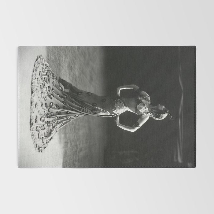 1920 Spanish Flamenco dancer vintage starlet Ruth St Denis black and white photograph  Rug Gallery Image 2