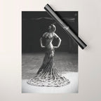 1920 Spanish Flamenco dancer vintage starlet Ruth St Denis black and white photograph  Wrapping Paper Gallery Image 1