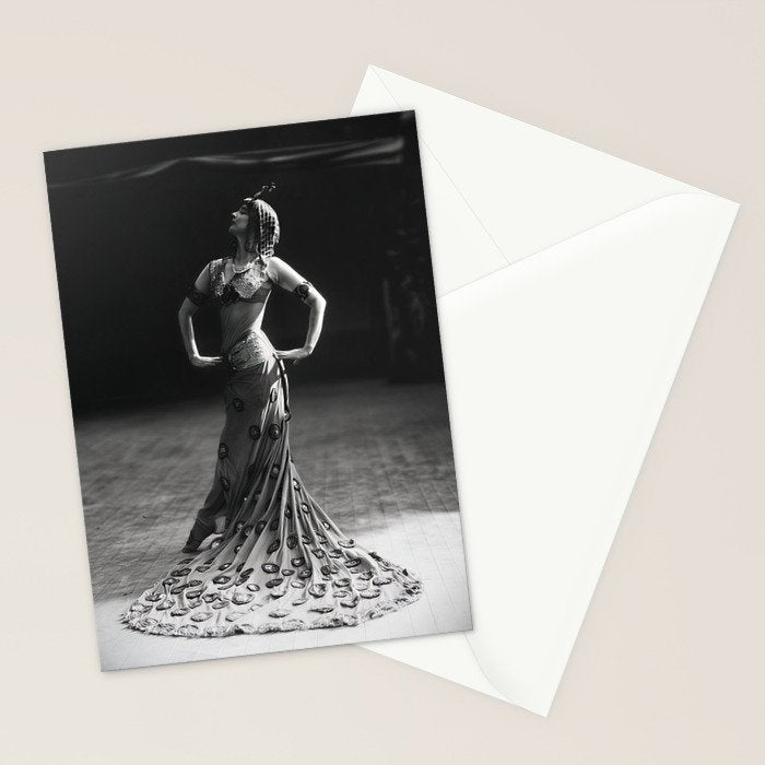 1920 Spanish Flamenco dancer vintage starlet Ruth St Denis black and white photograph  Stationery Card Gallery Image 2