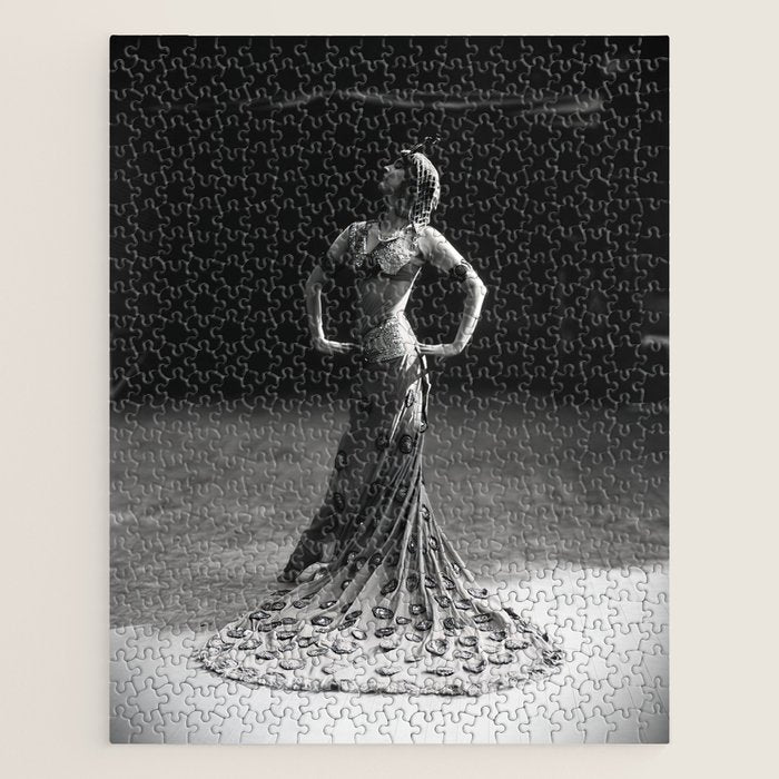 1920 Spanish Flamenco dancer vintage starlet Ruth St Denis black and white photograph  Jigsaw Puzzle Gallery Image 1