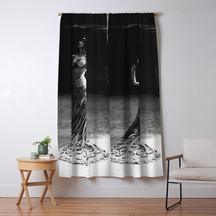 1920 Spanish Flamenco dancer vintage starlet Ruth St Denis black and white photograph  Window Curtain Gallery Image 5