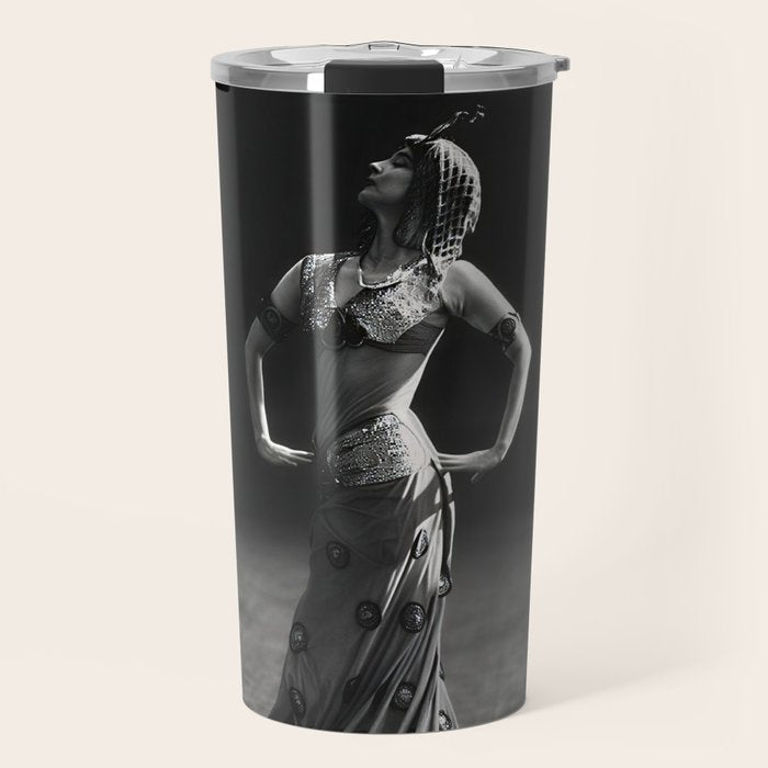 1920 Spanish Flamenco dancer vintage starlet Ruth St Denis black and white photograph  Travel Mug Gallery Image 1