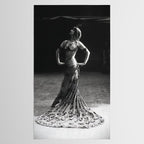 1920 Spanish Flamenco dancer vintage starlet Ruth St Denis black and white photograph  Tablecloth Gallery Image 2