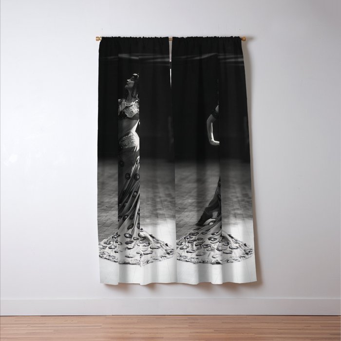 1920 Spanish Flamenco dancer vintage starlet Ruth St Denis black and white photograph  Window Curtain Gallery Image 3