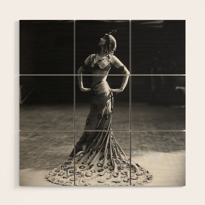 1920 Spanish Flamenco dancer vintage starlet Ruth St Denis black and white photograph  Wood Wall Art Gallery Image 1