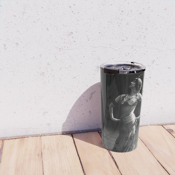 1920 Spanish Flamenco dancer vintage starlet Ruth St Denis black and white photograph  Travel Mug Gallery Image 4